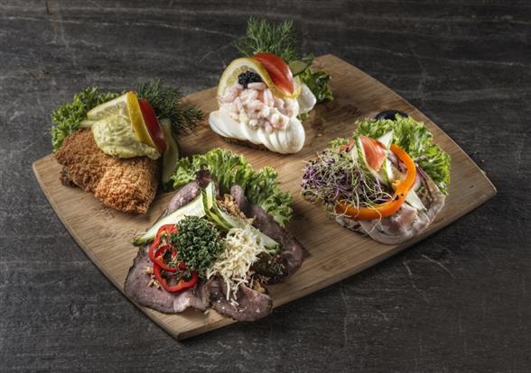 Luksus smørrebrød med pynt